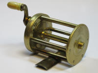 J. F. & B. F. Meek reel, No. 1, wide spool, numbered screws