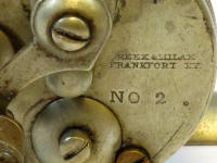 Meek & Milam, No. 2, numbered screws, early, half-handle